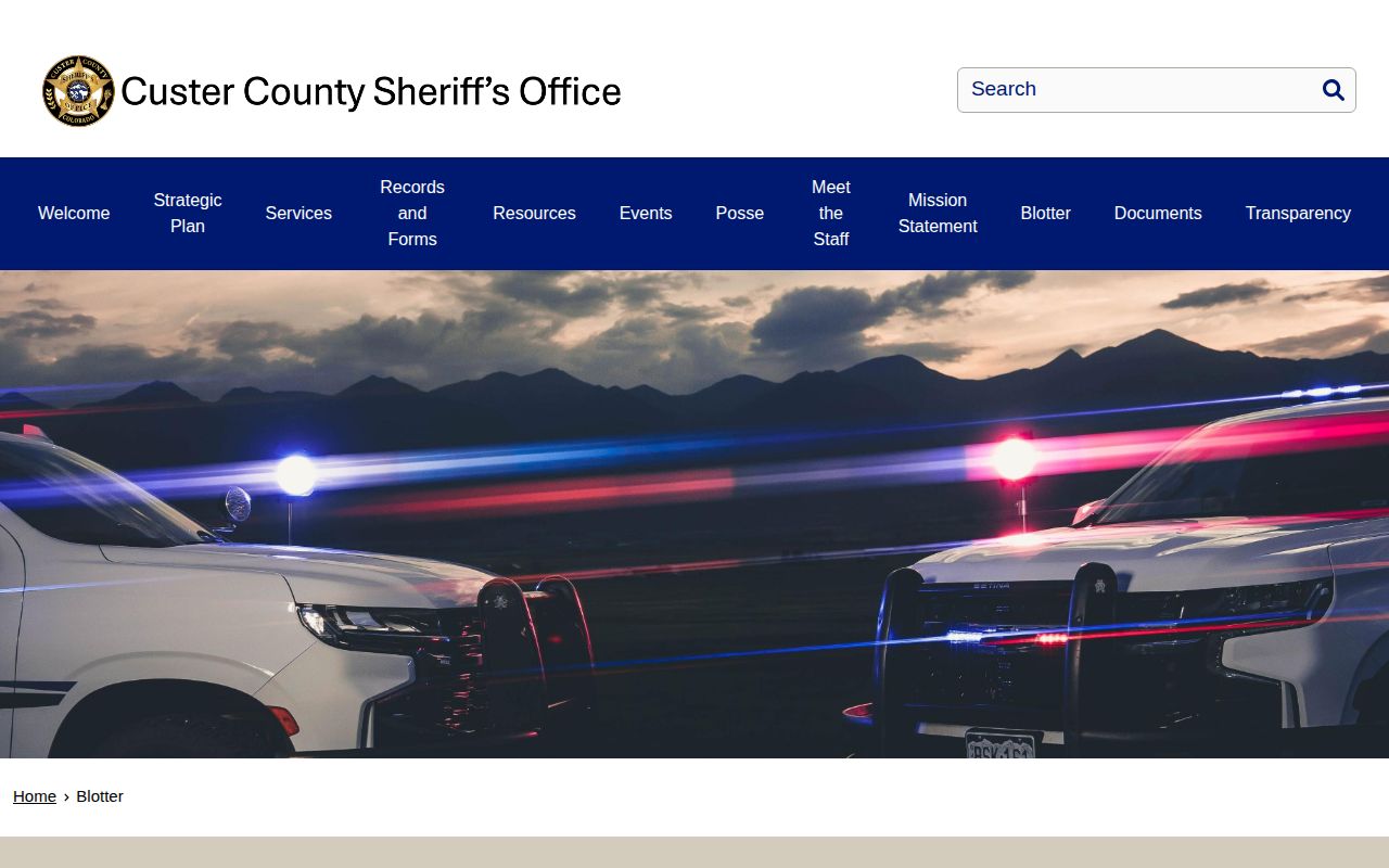 Official Custer County arrest activity and blotter instructions